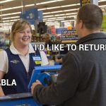 Customer Service 101 | I'D LIKE TO RETURN THIS; NO HABLA | image tagged in walmart checkout lady,people,person,helpful,employees,x x everywhere | made w/ Imgflip meme maker