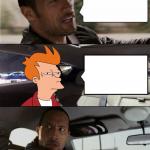 The Rock Driving: Futurama Fry
