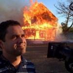 man house burning fire meme