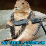 Hamster Weekend July 6-8, a bachmemeguy2, 1forpeace & Shen_Hiroku_Nagato joint production :) | HAMSTER WEEKEND? WE GERBILS DEMAND EQUALITY... | image tagged in lemmywinks gerbil gay rights,memes,hamster weekend,gerbils,animals | made w/ Imgflip meme maker