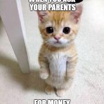 WHEN YOU ASK YOUR PARENTS; FOR MONEY | image tagged in money,parents,small loan | made w/ Imgflip meme maker