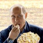Putin eating popcorn