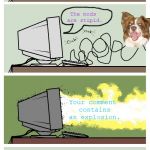 Computer Troll | Let's troll the mods. The mods are stupid. Your comment contains an explosion. No it doesn't. | image tagged in computer troll,chili the border collie,imgflip mods,stupid people,dogs,border collie | made w/ Imgflip meme maker