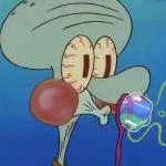 squidward bubble blowing meme