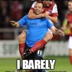 HOLD SOCCER | RED CARD!! I BARELY TOUCHED HIM | image tagged in hold soccer | made w/ Imgflip meme maker