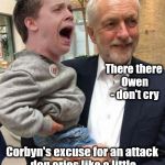 Corbyn's attack dog - Donald Trump | Owen Jones; There there Owen - don't cry; Corbyn's excuse for an attack dog cries like a little  baby at sight of Donald Trump | image tagged in owen jones,party of hate,communist socialist,corbyn eww,mcdonnell abbott,momentum students | made w/ Imgflip meme maker