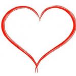 Red White Heart Outline
