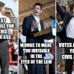 Paul Ryans Jockbutt | LAUGHS AT YOU WHILE YOU ADMIRE HIS ATHLETIC ASS; WORKS TO MAKE YOU INVISIBLE IN THE EYES OF THE LAW; VOTES AGAINST YOUR CIVIL RIGHTS | image tagged in paul ryans big republican jock butt,homophobic,paul ryan ass,paul ryan jock ass,paul ryan,paul ryan butt | made w/ Imgflip meme maker