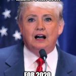 Hillary Trump | HILLARY'S NEW LOOK; FOR 2020 | image tagged in hillary trump | made w/ Imgflip meme maker