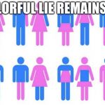 Gender chart 58 genders | A COLORFUL LIE REMAINS A LIE | image tagged in gender chart 58 genders | made w/ Imgflip meme maker