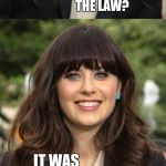 Womp, Womp, Womp | DID YOU HEAR ABOUT THE SEMI-COLON THAT WAS CONVICTED OF BREAKING THE LAW? IT WAS GIVEN TWO CONSECUTIVE SENTENCES. | image tagged in zooey deschanel joke template,zooey deschanel,jbmemegeek,bad puns | made w/ Imgflip meme maker