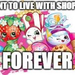 Shopkins | I WANT TO LIVE WITH SHOPKINS; FOREVER | image tagged in shopkins | made w/ Imgflip meme maker