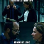 WestWorld: Doesn't look like anything to me | RUSSIA INTERFERED WITH THE US ELECTION; IT DOESN'T LOOK LIKE ANYTHING TO ME | image tagged in westworld doesn't look like anything to me | made w/ Imgflip meme maker