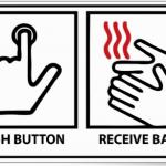 push button receive bacon meme