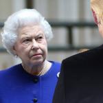 queen glares at trump