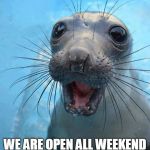 YAY! IT'S FRIDAY!! | ITS FRIDAY!! WE ARE OPEN ALL WEEKEND SO WHY NOT CALL IN. | image tagged in yay it's friday | made w/ Imgflip meme maker