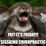 YAY! IT'S FRIDAY!! | YAY! IT'S FRIDAY!! SISSKIND CHIROPRACTIC | image tagged in yay it's friday | made w/ Imgflip meme maker