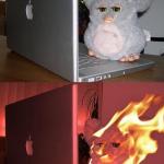 Furby Catch Fire Toxic Meme meme