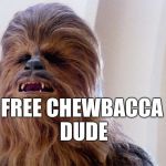 haha :D | FREE CHEWBACCA DUDE | image tagged in chewbacca,memes,avocado,fresh | made w/ Imgflip meme maker