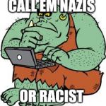 CALL EM NAZIS; OR RACIST | image tagged in trolls | made w/ Imgflip meme maker