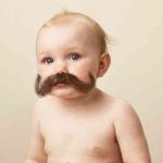 Mustache baby | TOM SELLECK; THE BEGINNINGS..... | image tagged in mustache baby,tom selleck | made w/ Imgflip meme maker