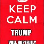 Keep Calm Only | TRUMP; WILL HOPEFULLY; BE GONE SOON | image tagged in keep calm only | made w/ Imgflip meme maker