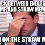 Yup | PICK BETWEEN ENDLESS TRUMP AND STRAW MEMES.... BRING ON THE STRAW MEMES | image tagged in annoying | made w/ Imgflip meme maker