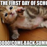 Weekend NOOOO! Come back. Come back!  | ON THE FIRST DAY OF SCHOOL; NOOOOO!COME BACK SUMMER | image tagged in weekend noooo come back come back | made w/ Imgflip meme maker
