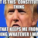 Donald trump crying | WHAT IS THIS *CONSTITUTION* THING; THAT KEEPS ME FROM DOING WHATEVER I WANT | image tagged in donald trump crying | made w/ Imgflip meme maker