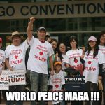 Asian Americans For Trump | WORLD PEACE MAGA !!! | image tagged in asian americans for trump | made w/ Imgflip meme maker
