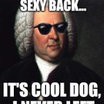 I'm bringing sexy Bach | JT TRIED TO BRING SEXY BACK... IT'S COOL DOG, I NEVER LEFT | image tagged in bach shades | made w/ Imgflip meme maker