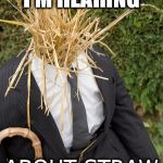 Straw man wonders about straw memes. | WHAT'S ALL THIS I'M HEARING; ABOUT STRAW MEMES? | image tagged in straw man,straws | made w/ Imgflip meme maker