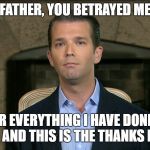 Donald Trump Jr. | FATHER, YOU BETRAYED ME; AFTER EVERYTHING I HAVE DONE FOR YOU AND THIS IS THE THANKS I GET. | image tagged in donald trump jr | made w/ Imgflip meme maker