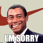 i'm sorry | I'M SORRY | image tagged in nike smile | made w/ Imgflip meme maker