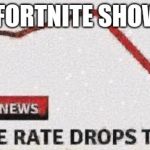 Suicide rates drop | AFTER FORTNITE SHOWED UP | image tagged in suicide rates drop | made w/ Imgflip meme maker