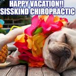 Happy Vacation!! | HAPPY VACATION!! SISSKIND CHIROPRACTIC | image tagged in happy vacation | made w/ Imgflip meme maker