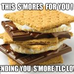 smores | THIS  S'MORES  FOR YOU ! SENDING YOU  S'MORE TLC LOVE | image tagged in smores | made w/ Imgflip meme maker