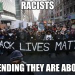 blm | RACISTS PRETENDING THEY ARE ABOVE IT. | image tagged in blm | made w/ Imgflip meme maker