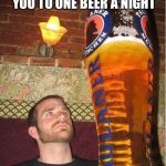 One beer | WHEN YOUR DOCTOR LIMITS YOU TO ONE BEER A NIGHT | image tagged in huge beer | made w/ Imgflip meme maker