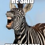 Laughing Zebra | AND THEN HE SAID; THERE ARE MORE THAN TWO GENDERS | image tagged in laughing zebra | made w/ Imgflip meme maker