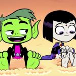 Raven and Beast Boy on the Beach