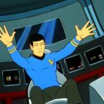 Spock his arms outstretched