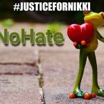 no hate frog | #JUSTICEFORNIKKI | image tagged in no hate frog | made w/ Imgflip meme maker