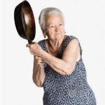Granny old lady woman iron skillet milf sexy hot meme