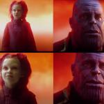 Thanos and Gamora: What did it cost? meme