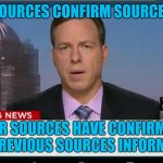 Breaking news CNN | SOURCES CONFIRM SOURCES; OUR SOURCES HAVE CONFIRMED OUR PREVIOUS SOURCES INFORMATION | image tagged in breaking news cnn | made w/ Imgflip meme maker
