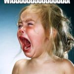 Little girl crying  | WAAAAAAAAAAAAAAAA | image tagged in little girl crying | made w/ Imgflip meme maker