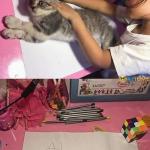 Kid drawing cat meme