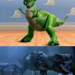 Jurassic Park Toy Story T-Rex meme