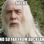 Gandalf | AUCKS; AND SO FAR FROM AUCKLAND | image tagged in gandalf | made w/ Imgflip meme maker